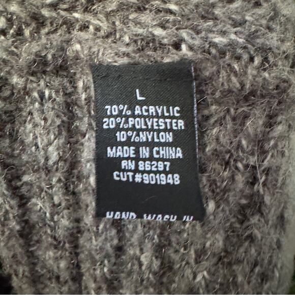 BCBGMaxAzria Long Tunic Cardigan Sweater Cuffed Sleeves Crochet Knit Ribbed EUC - Picture 12 of 14